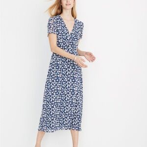Madewell Blue Floral Midi Dress